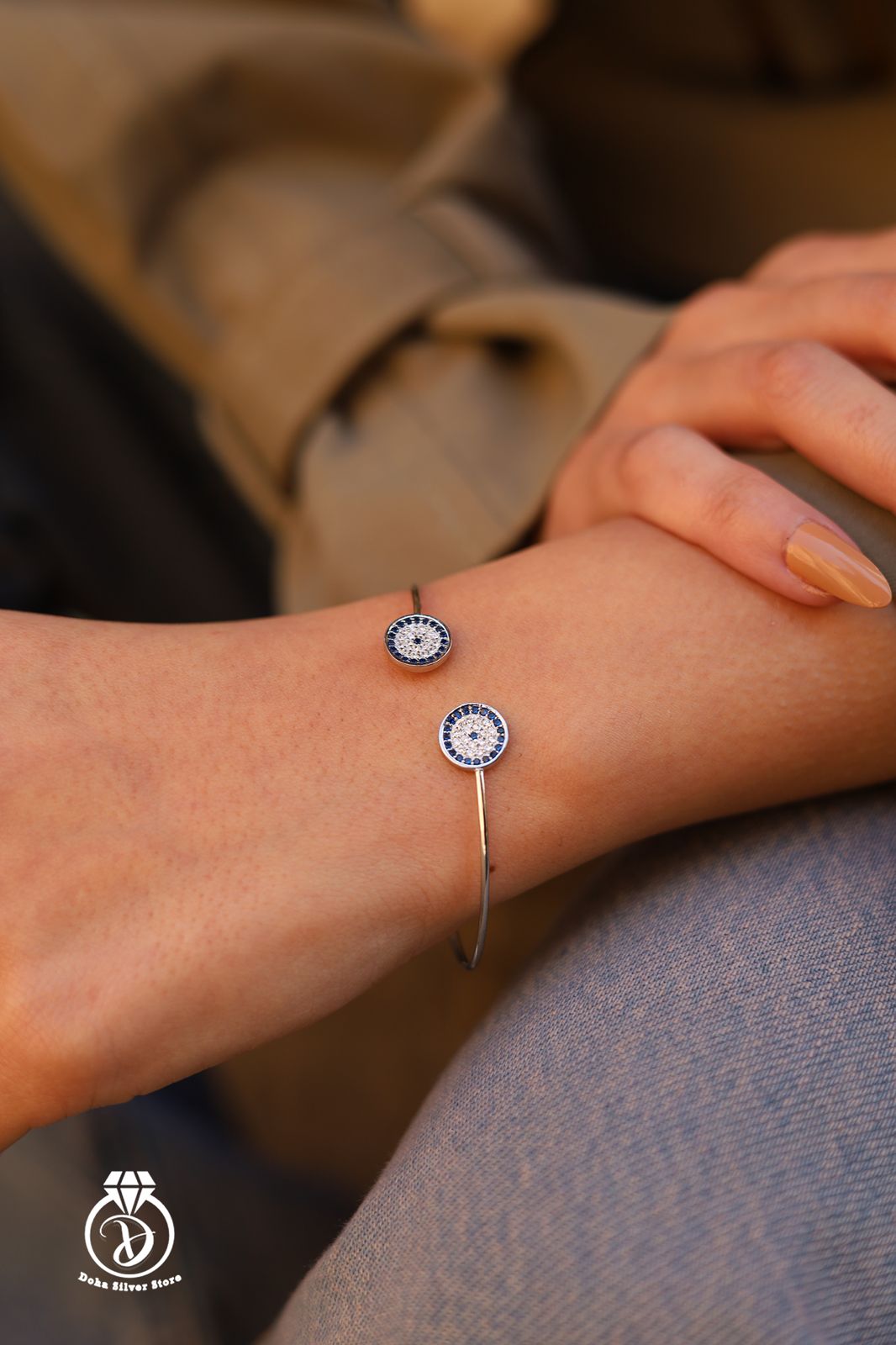 Blue & White Zircon Bangle