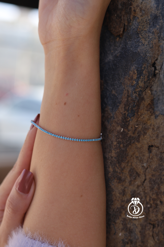 Light Blue Tennis Bracelet