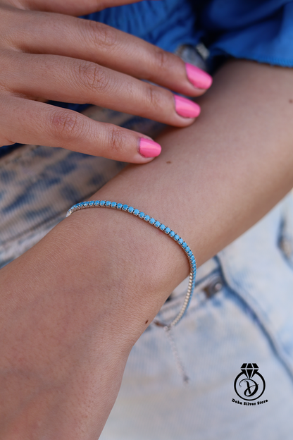 Light Blue Tennis Bracelet