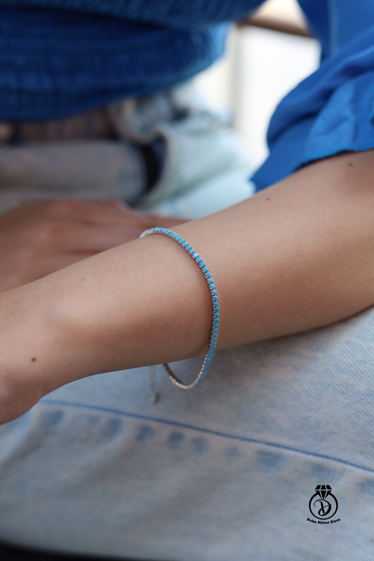 Light Blue Tennis Bracelet