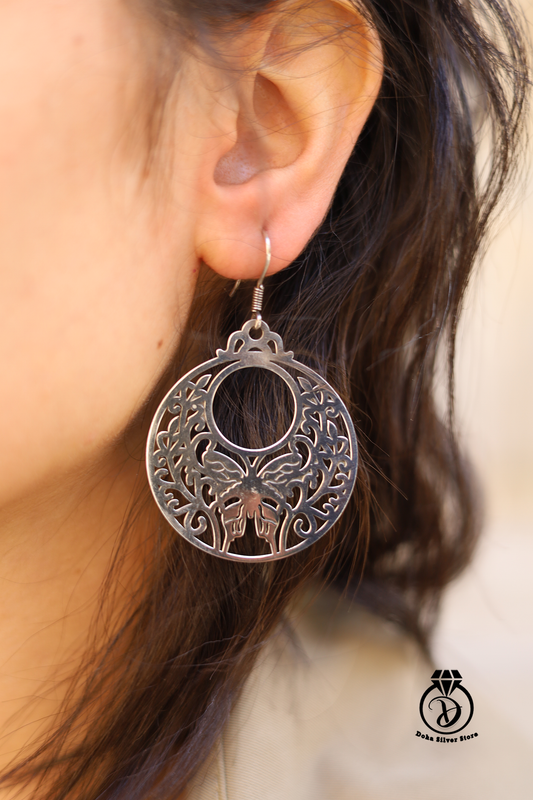 silver drop earring