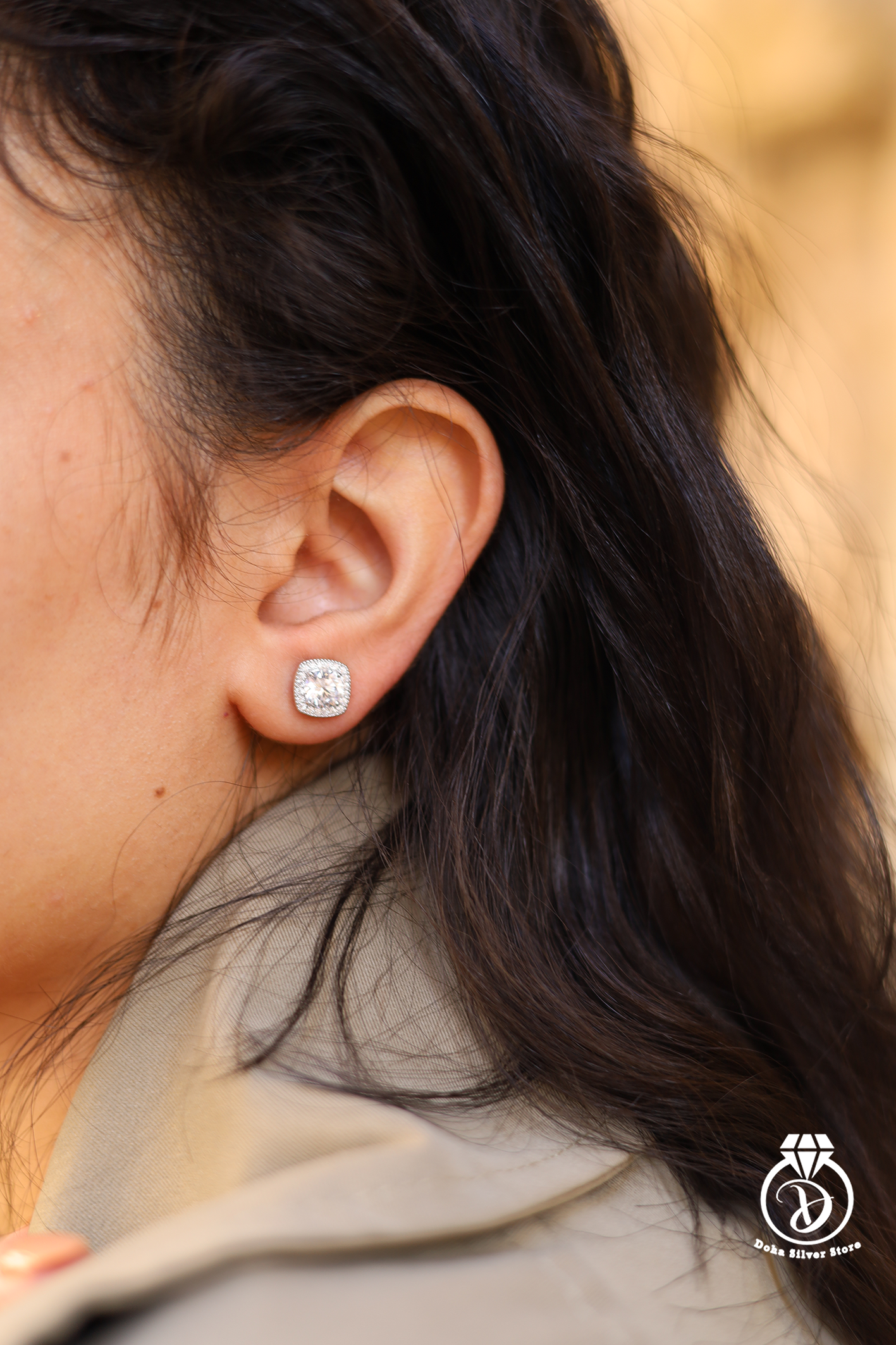 White Zircon Earring