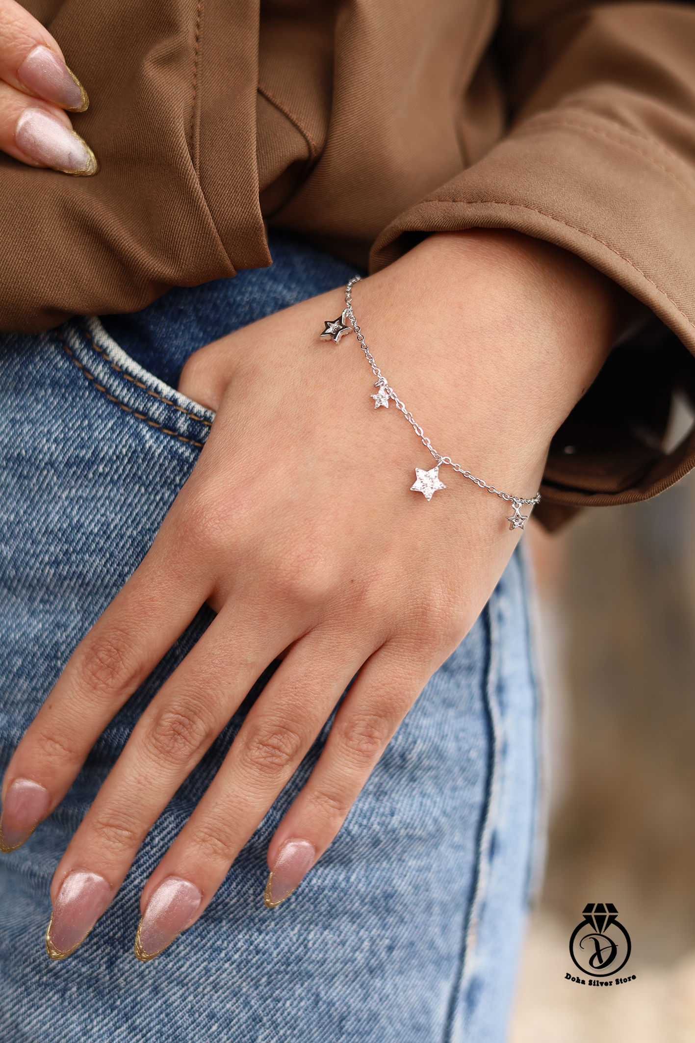 White Zircon Star Bracelet