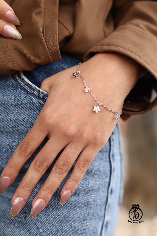 White Zircon Star Bracelet
