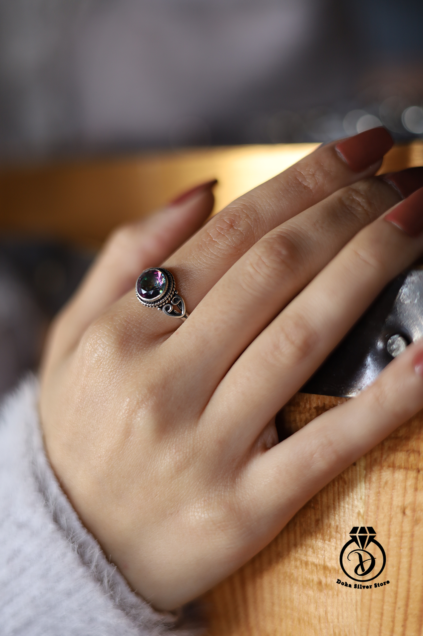 Amethyst stone ring