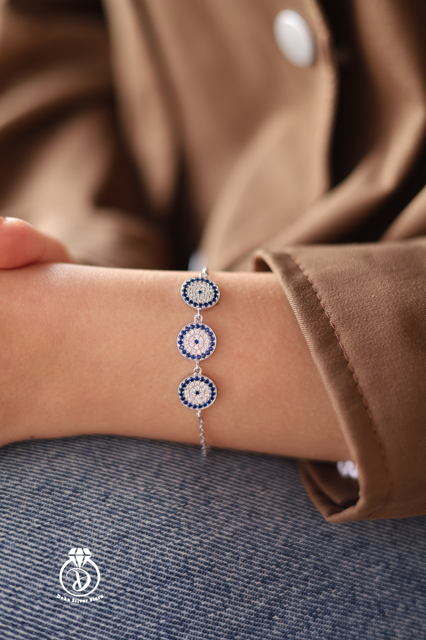Blue & White Zircon Bracelet