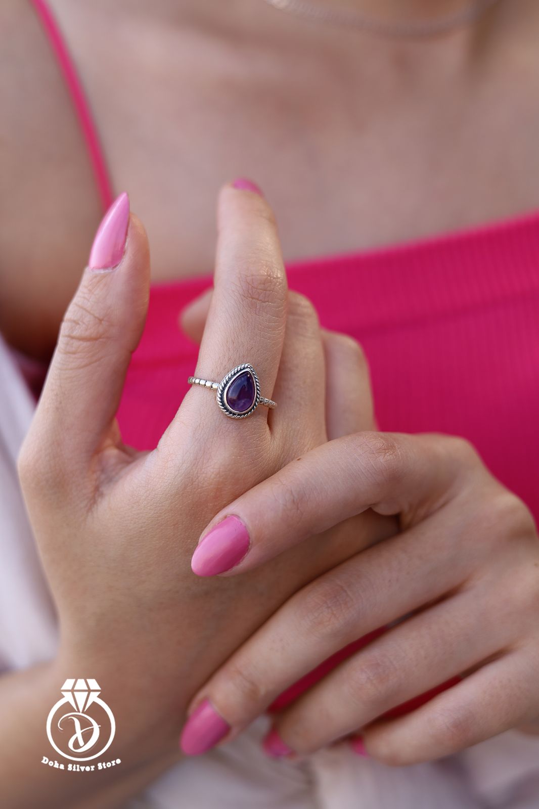 Amethyst stone Ring