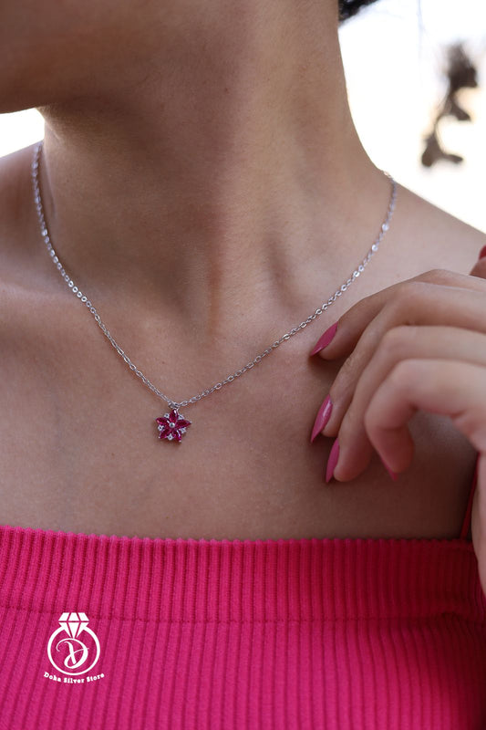 Pink Flower Necklace