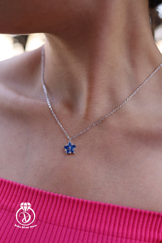 Blue Flower Necklace