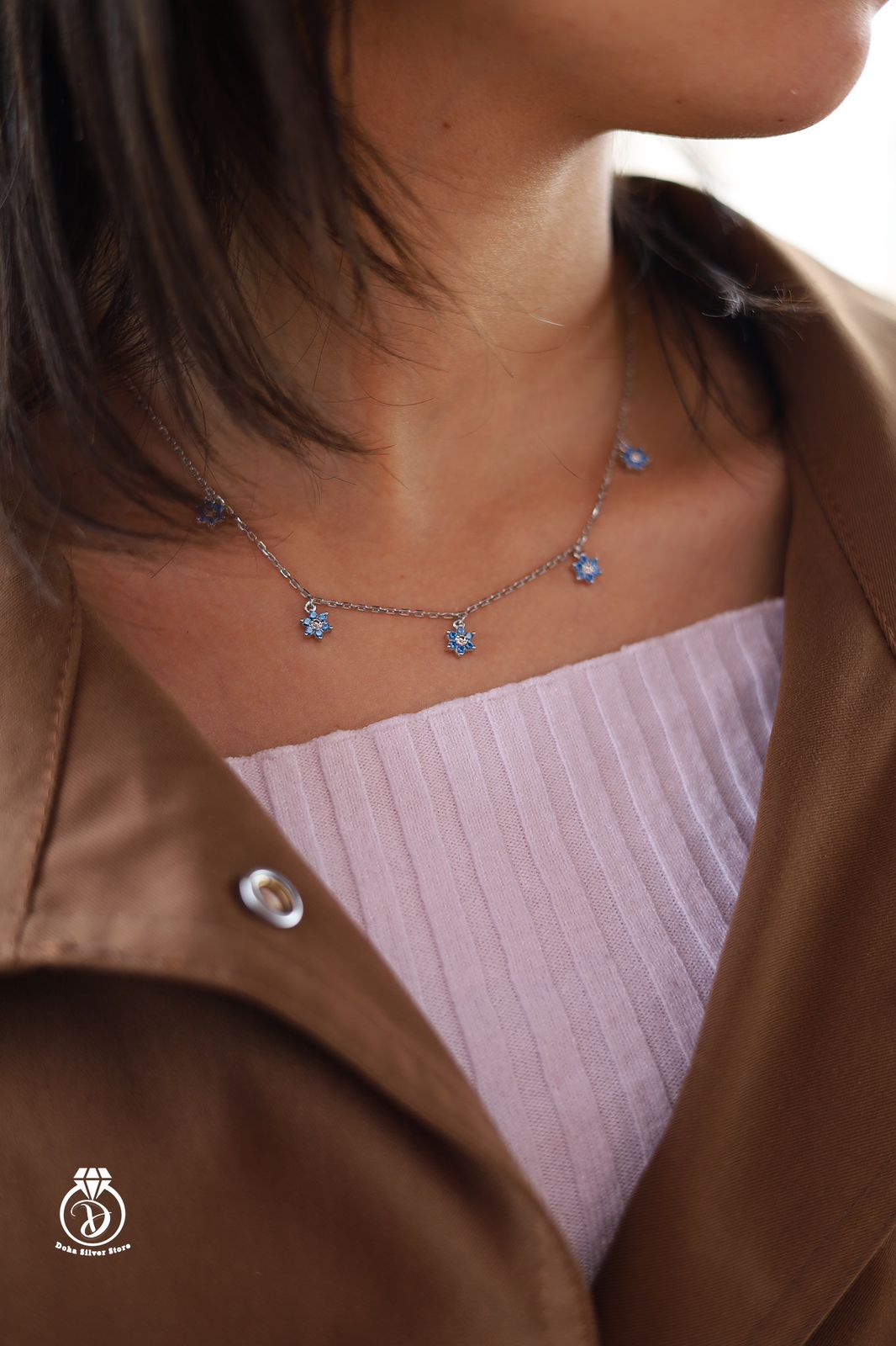 Blue Flowers Necklace